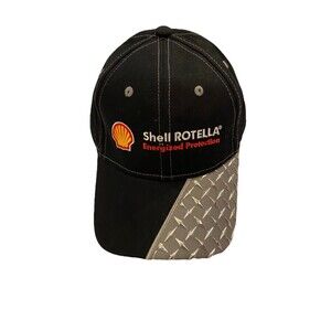 Shell Rotella Hat Men’s One Size Black Cap Cotton Metallic Coleen NEW